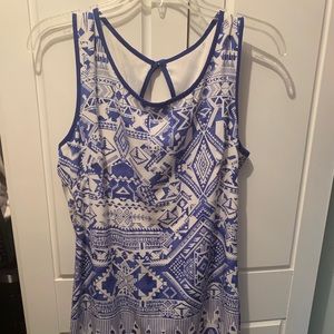Blue and white Aztec patterned dress